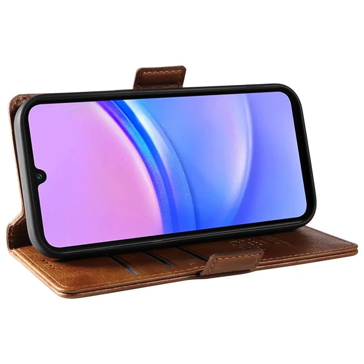 YIKATU YK-007 For Samsung Galaxy A16 5G Case Side Buckle PU Leather Phone Cover Litchi Texture