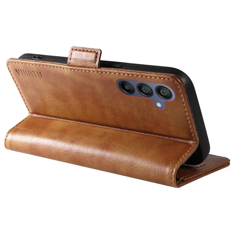 YIKATU YK-007 For Samsung Galaxy A16 5G Case Side Buckle PU Leather Phone Cover Litchi Texture