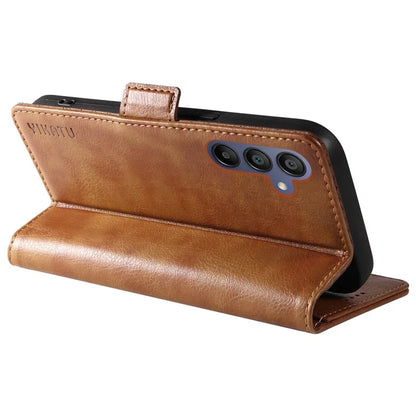 YIKATU YK-007 For Samsung Galaxy A16 5G Case Side Buckle PU Leather Phone Cover Litchi Texture