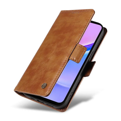 YIKATU YK-007 For Samsung Galaxy A16 5G Case Side Buckle PU Leather Phone Cover Litchi Texture