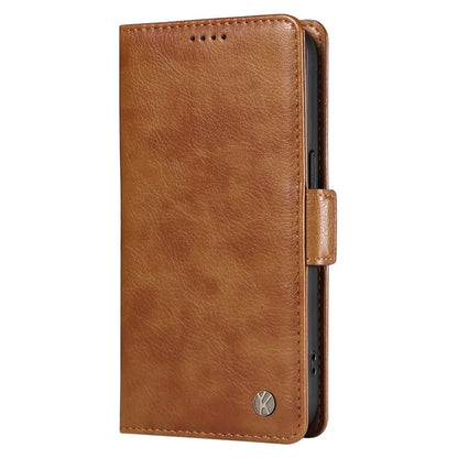 YIKATU YK-007 For Samsung Galaxy A16 5G Case Side Buckle PU Leather Phone Cover Litchi Texture