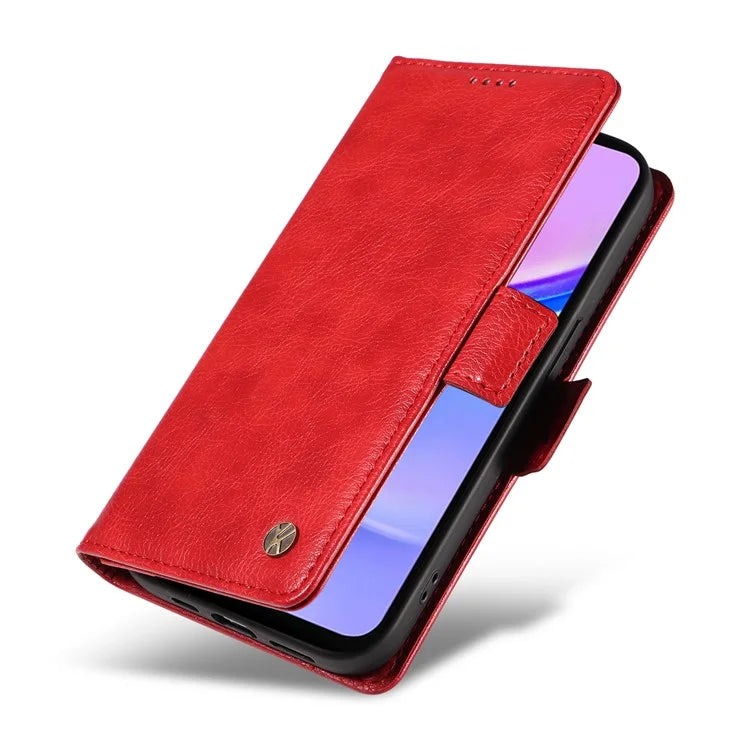YIKATU YK-007 For Samsung Galaxy A16 5G Case Side Buckle PU Leather Phone Cover Litchi Texture