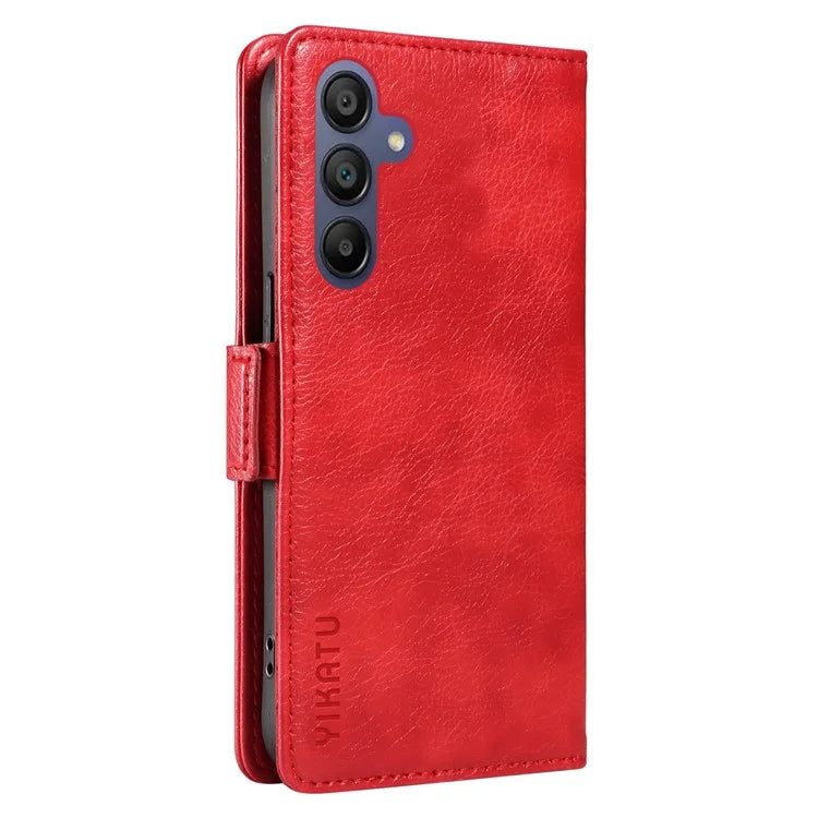 YIKATU YK-007 For Samsung Galaxy A16 5G Case Side Buckle PU Leather Phone Cover Litchi Texture