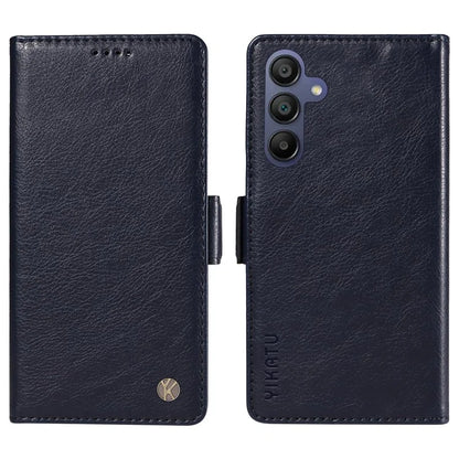 YIKATU YK-007 For Samsung Galaxy A16 5G Case Side Buckle PU Leather Phone Cover Litchi Texture