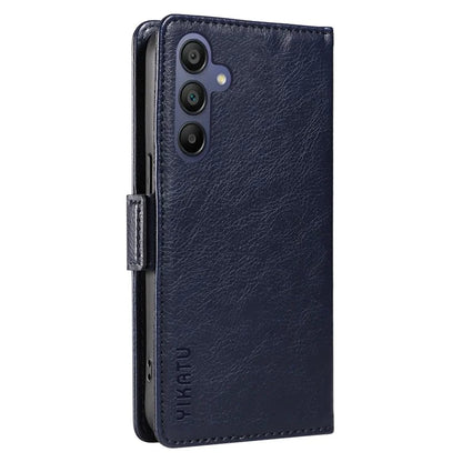 YIKATU YK-007 For Samsung Galaxy A16 5G Case Side Buckle PU Leather Phone Cover Litchi Texture