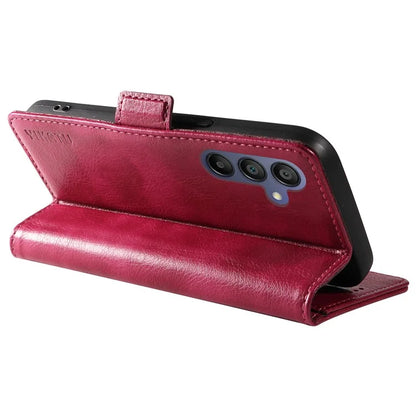 YIKATU YK-007 For Samsung Galaxy A16 5G Case Side Buckle PU Leather Phone Cover Litchi Texture