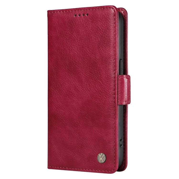 YIKATU YK-007 For Samsung Galaxy A16 5G Case Side Buckle PU Leather Phone Cover Litchi Texture