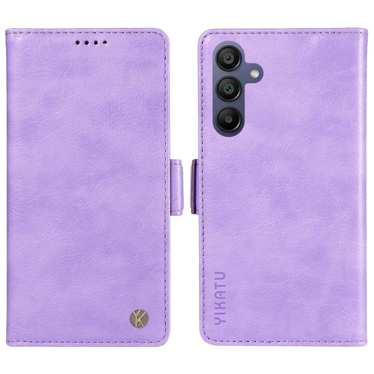 YIKATU YK-007 For Samsung Galaxy A16 5G Case Side Buckle PU Leather Phone Cover Litchi Texture