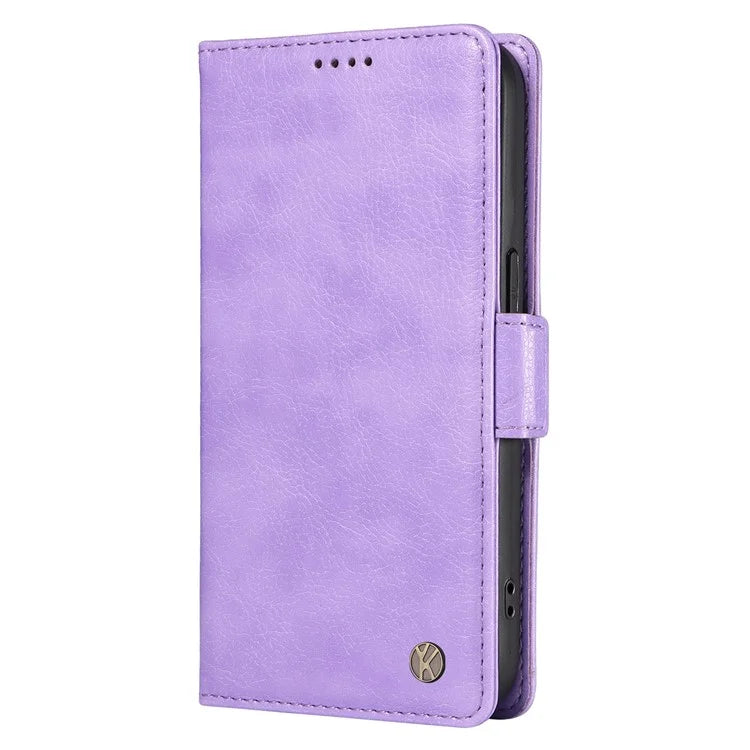 YIKATU YK-007 For Samsung Galaxy A16 5G Case Side Buckle PU Leather Phone Cover Litchi Texture