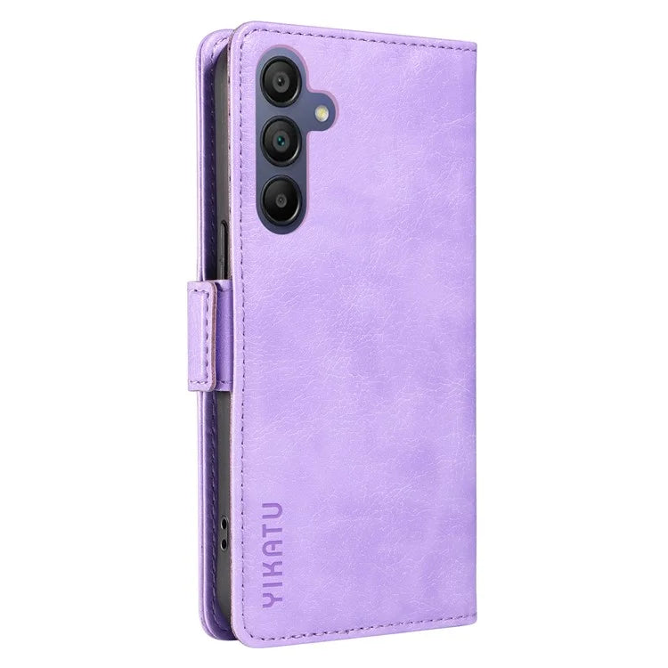 YIKATU YK-007 For Samsung Galaxy A16 5G Case Side Buckle PU Leather Phone Cover Litchi Texture