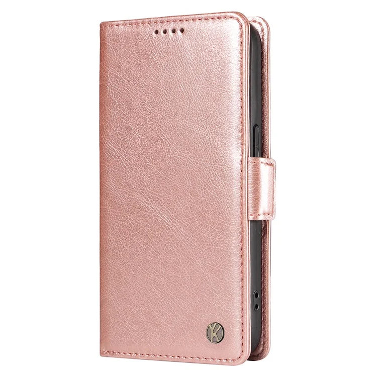 YIKATU YK-007 For Samsung Galaxy A16 5G Case Side Buckle PU Leather Phone Cover Litchi Texture