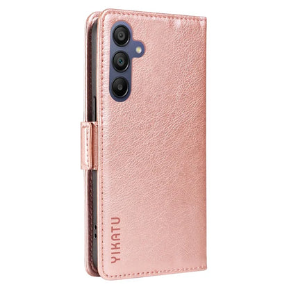 YIKATU YK-007 For Samsung Galaxy A16 5G Case Side Buckle PU Leather Phone Cover Litchi Texture