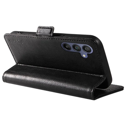 YIKATU YK-007 For Samsung Galaxy A16 5G Case Side Buckle PU Leather Phone Cover Litchi Texture