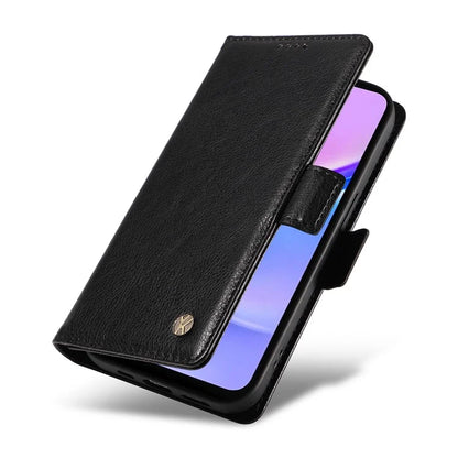 YIKATU YK-007 For Samsung Galaxy A16 5G Case Side Buckle PU Leather Phone Cover Litchi Texture