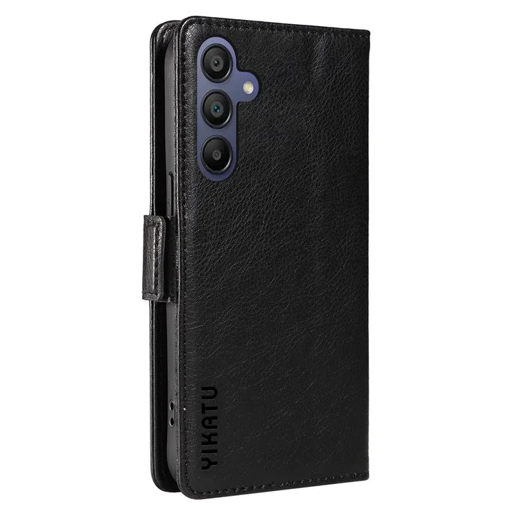 YIKATU YK-007 For Samsung Galaxy A16 5G Case Side Buckle PU Leather Phone Cover Litchi Texture