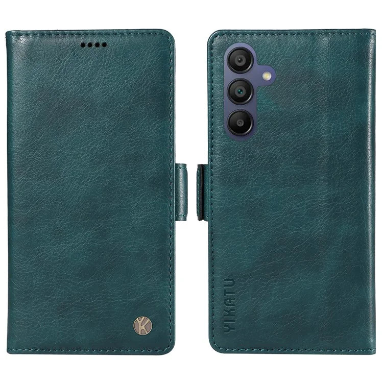 YIKATU YK-007 For Samsung Galaxy A16 5G Case Side Buckle PU Leather Phone Cover Litchi Texture