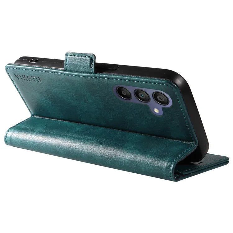 YIKATU YK-007 For Samsung Galaxy A16 5G Case Side Buckle PU Leather Phone Cover Litchi Texture