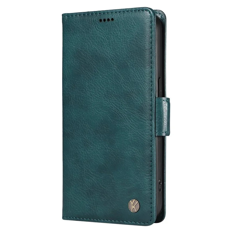YIKATU YK-007 For Samsung Galaxy A16 5G Case Side Buckle PU Leather Phone Cover Litchi Texture