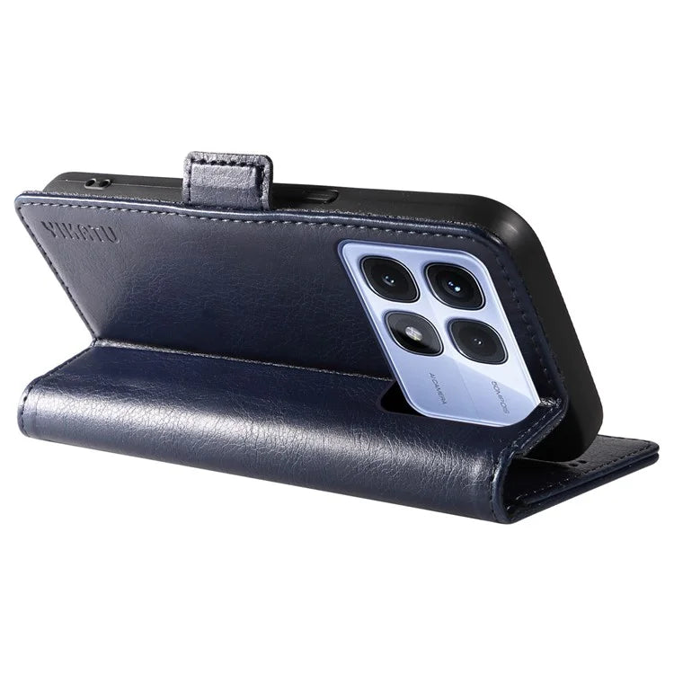 YIKATU YK-007 For Xiaomi Redmi K70 Ultra Case Side Buckle PU Leather Phone Cover Litchi Texture