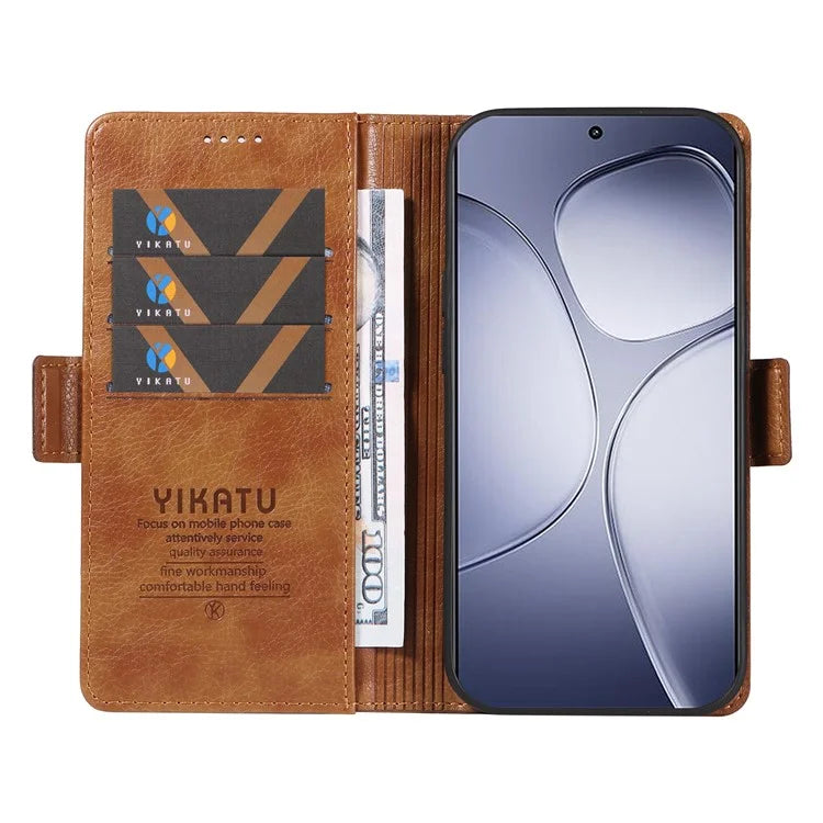 YIKATU YK-007 For Xiaomi Redmi K70 Ultra Case Side Buckle PU Leather Phone Cover Litchi Texture