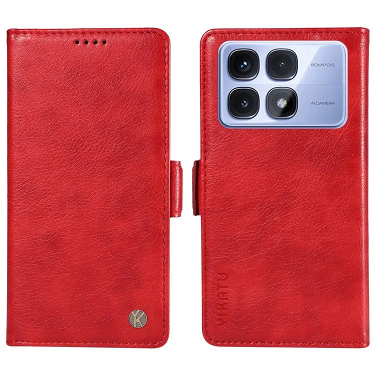 YIKATU YK-007 For Xiaomi Redmi K70 Ultra Case Side Buckle PU Leather Phone Cover Litchi Texture