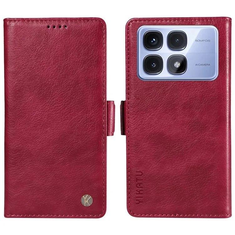 YIKATU YK-007 For Xiaomi Redmi K70 Ultra Case Side Buckle PU Leather Phone Cover Litchi Texture
