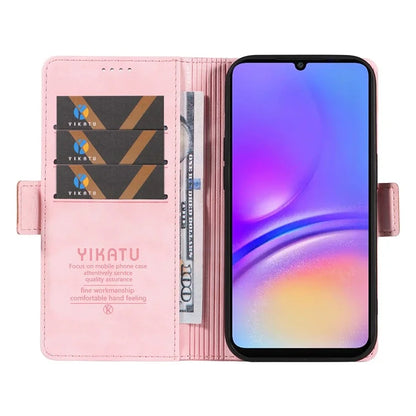 YIKATU YK-007 For Samsung Galaxy A06 Case Side Buckle PU Leather Phone Cover Litchi Texture