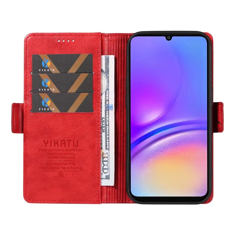 YIKATU YK-007 For Samsung Galaxy A06 Case Side Buckle PU Leather Phone Cover Litchi Texture