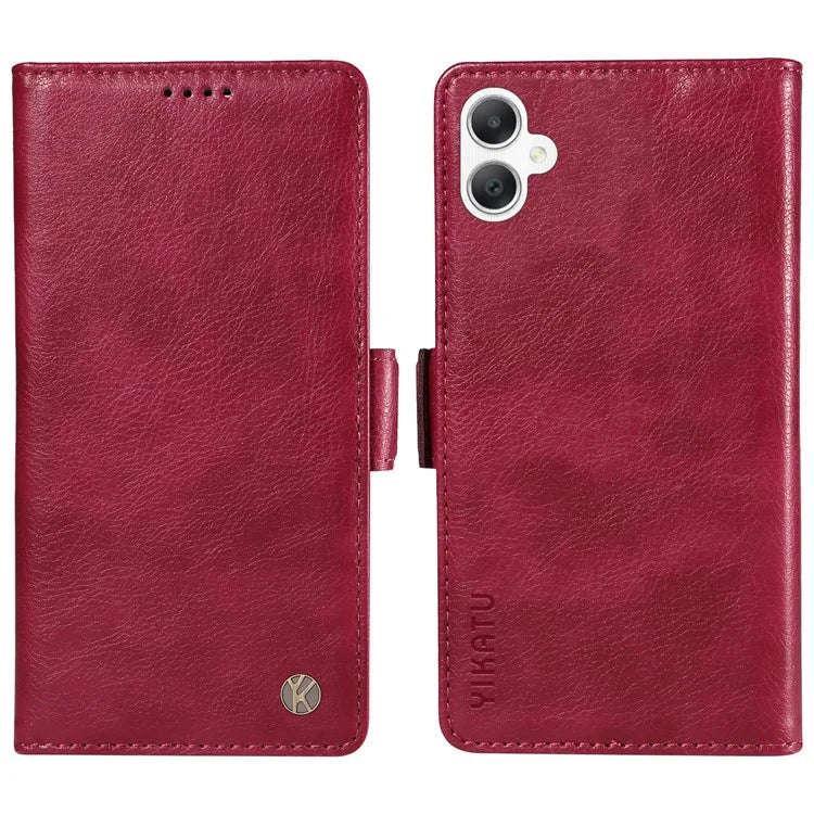 YIKATU YK-007 For Samsung Galaxy A06 Case Side Buckle PU Leather Phone Cover Litchi Texture