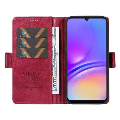 YIKATU YK-007 For Samsung Galaxy A06 Case Side Buckle PU Leather Phone Cover Litchi Texture