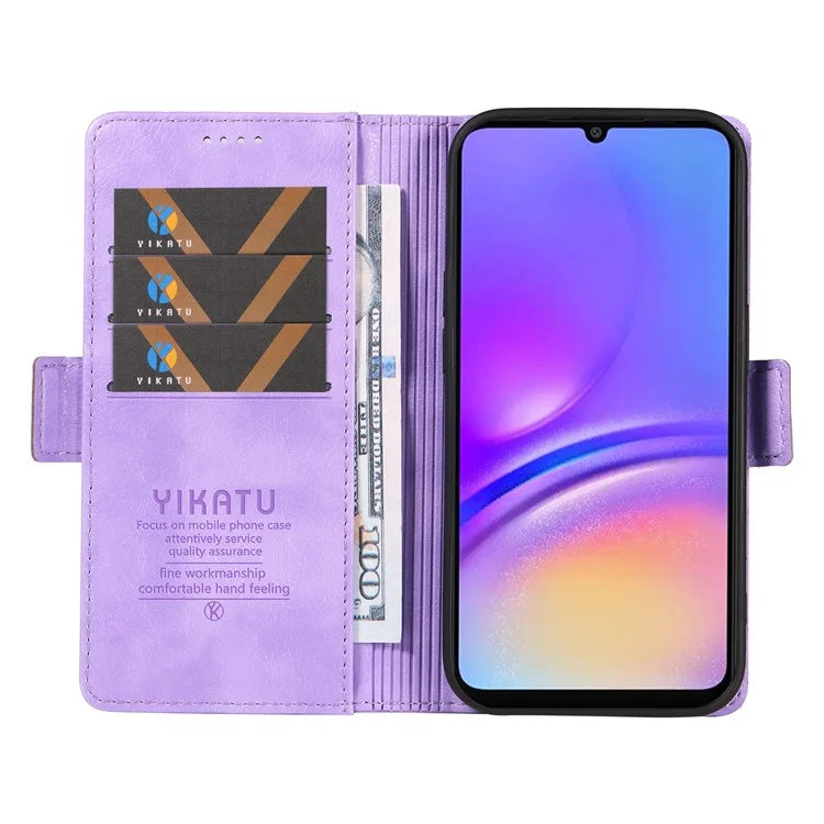 YIKATU YK-007 For Samsung Galaxy A06 Case Side Buckle PU Leather Phone Cover Litchi Texture