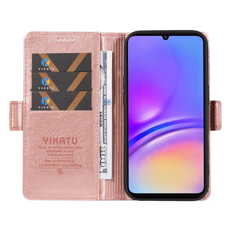YIKATU YK-007 For Samsung Galaxy A06 Case Side Buckle PU Leather Phone Cover Litchi Texture