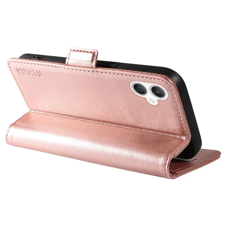 YIKATU YK-007 For Samsung Galaxy A06 Case Side Buckle PU Leather Phone Cover Litchi Texture