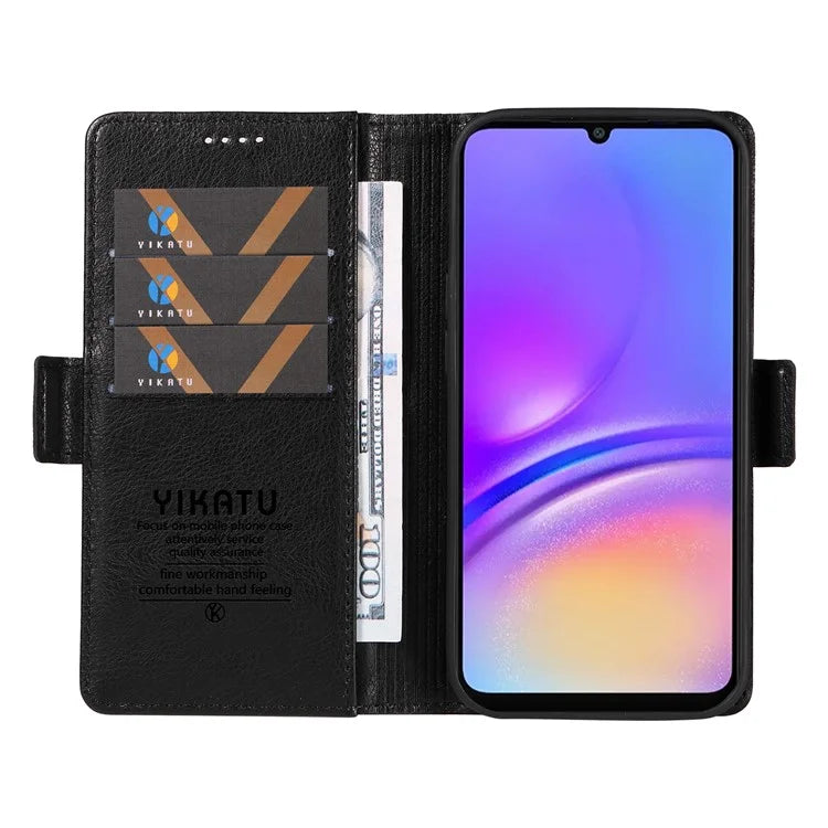 YIKATU YK-007 For Samsung Galaxy A06 Case Side Buckle PU Leather Phone Cover Litchi Texture