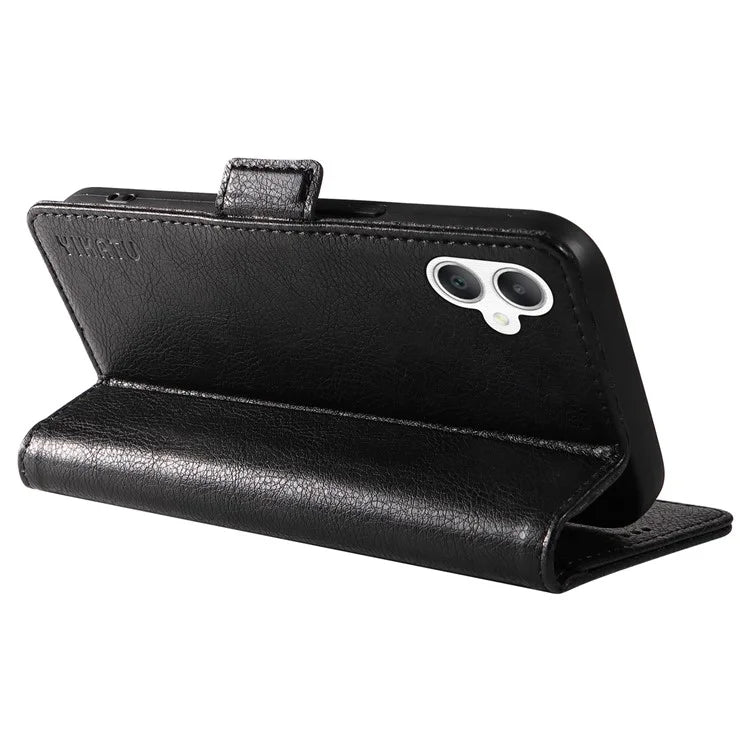 YIKATU YK-007 For Samsung Galaxy A06 Case Side Buckle PU Leather Phone Cover Litchi Texture