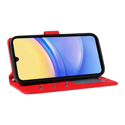 For Samsung Galaxy A15 4G / 5G Case Wallet Rhombus Leather Phone Cover with Shoulder Strap, Wrist Strap