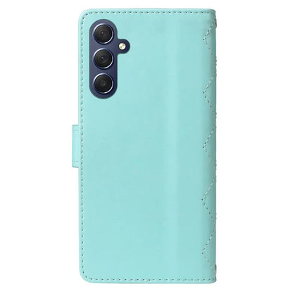 For Samsung Galaxy A15 4G / 5G Case Wallet Rhombus Leather Phone Cover with Shoulder Strap, Wrist Strap