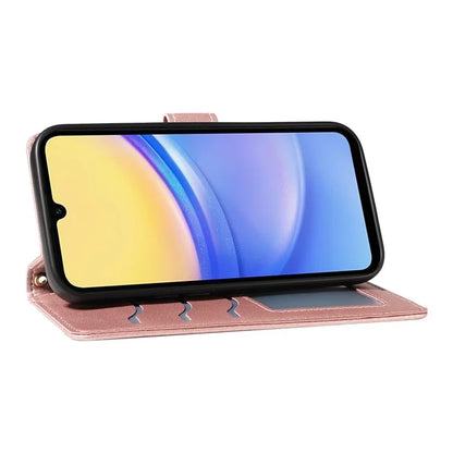 For Samsung Galaxy A15 4G / 5G Case Wallet Rhombus Leather Phone Cover with Shoulder Strap, Wrist Strap