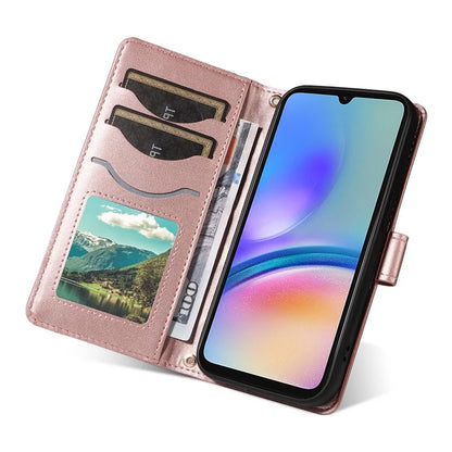 For Samsung Galaxy A05s 4G Case Wallet Rhombus Leather Phone Cover with Shoulder Strap, Wrist Strap