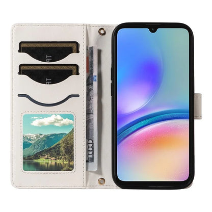 For Samsung Galaxy A05s 4G Case Wallet Rhombus Leather Phone Cover with Shoulder Strap, Wrist Strap