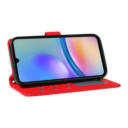 For Samsung Galaxy A05s 4G Case Wallet Rhombus Leather Phone Cover with Shoulder Strap, Wrist Strap
