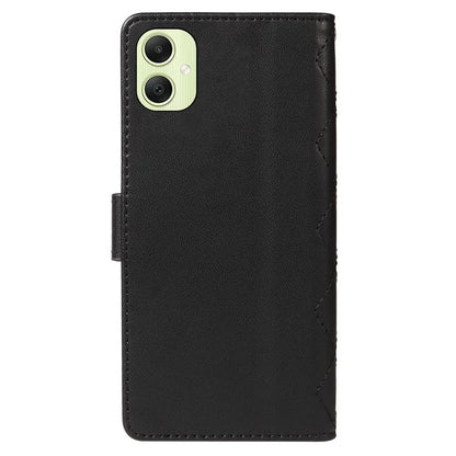 For Samsung Galaxy A05 4G Case Wallet Rhombus Leather Phone Cover with Shoulder Strap, Wrist Strap