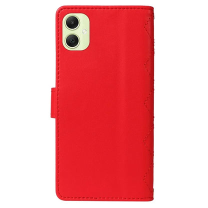 For Samsung Galaxy A05 4G Case Wallet Rhombus Leather Phone Cover with Shoulder Strap, Wrist Strap
