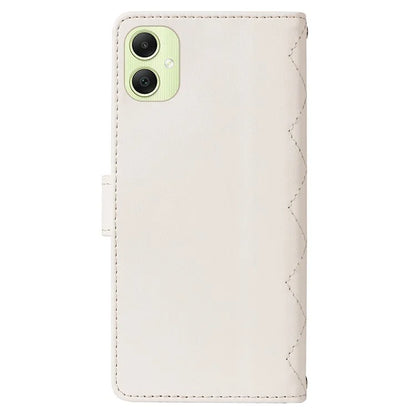 For Samsung Galaxy A05 4G Case Wallet Rhombus Leather Phone Cover with Shoulder Strap, Wrist Strap
