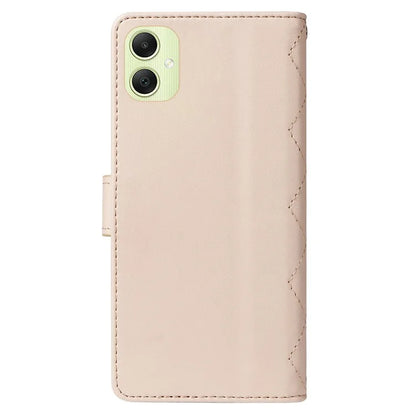 For Samsung Galaxy A05 4G Case Wallet Rhombus Leather Phone Cover with Shoulder Strap, Wrist Strap