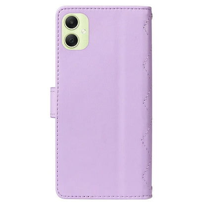 For Samsung Galaxy A05 4G Case Wallet Rhombus Leather Phone Cover with Shoulder Strap, Wrist Strap