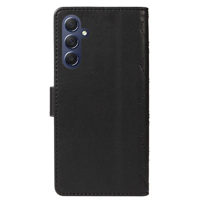 For Samsung Galaxy A54 5G Case Wallet Rhombus Leather Phone Cover with Shoulder Strap, Wrist Strap