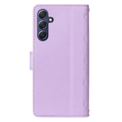 For Samsung Galaxy A54 5G Case Wallet Rhombus Leather Phone Cover with Shoulder Strap, Wrist Strap