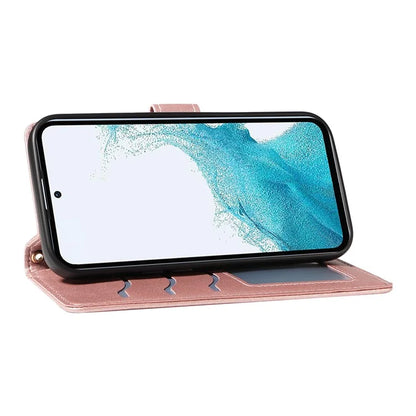For Samsung Galaxy A54 5G Case Wallet Rhombus Leather Phone Cover with Shoulder Strap, Wrist Strap