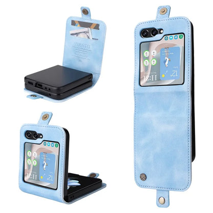 YIKATU YK-002 For Samsung Galaxy Z Flip6 5G Case PU Leather Card Holder Phone Cover